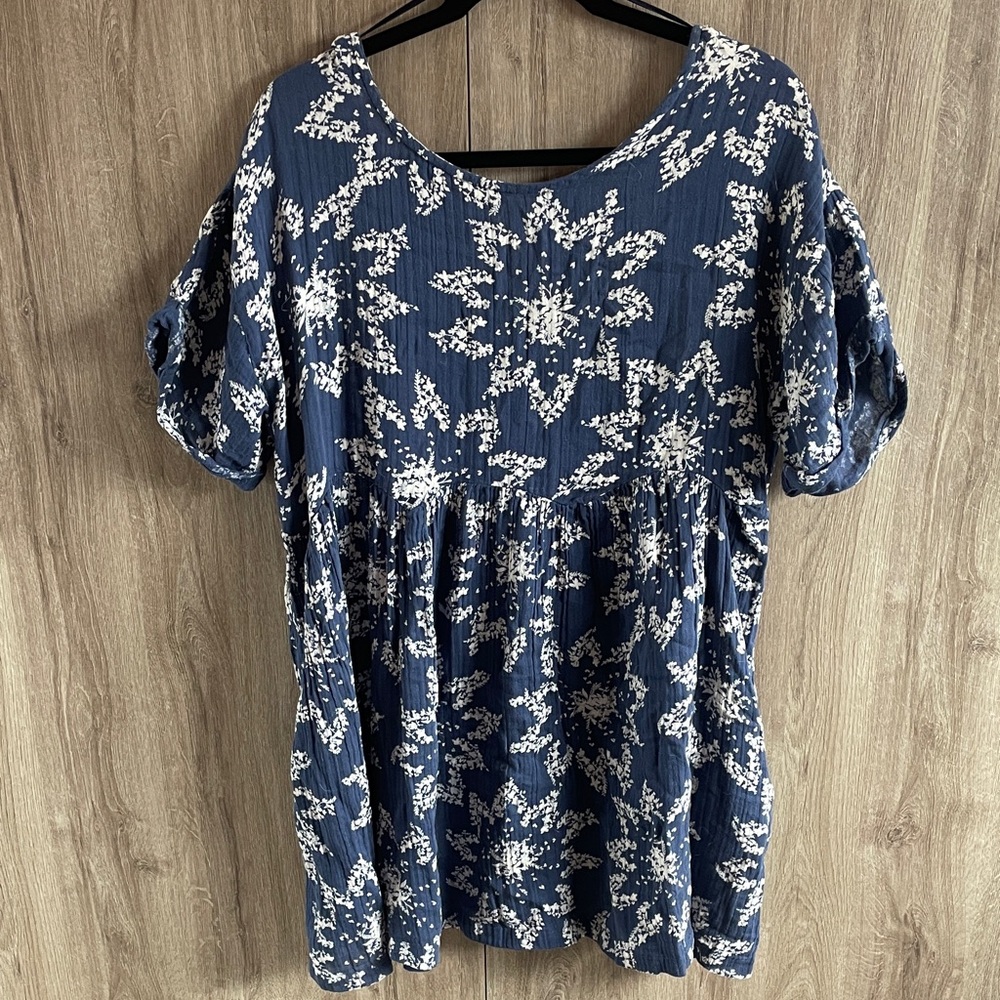 Free People Navy Floral Dress